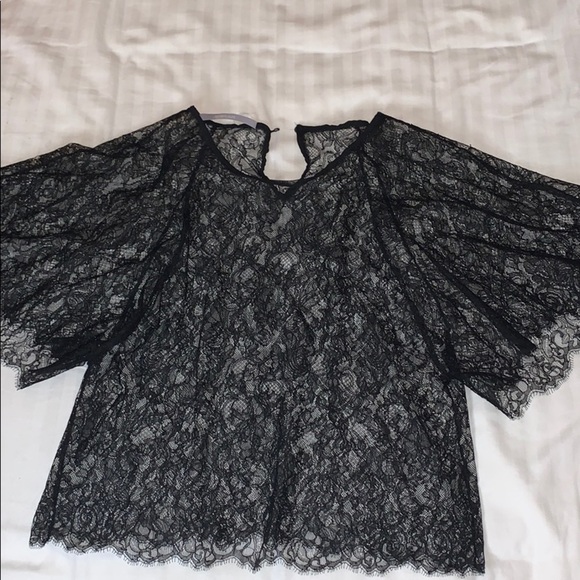 jordan louis Tops - Lace black short sleeve top